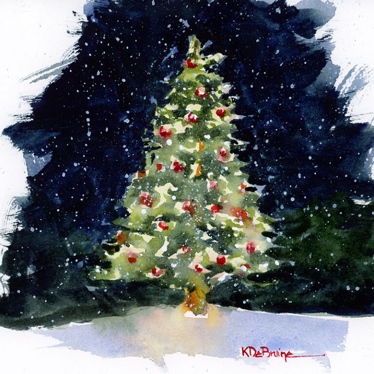 Christmas Tree in Watercolor